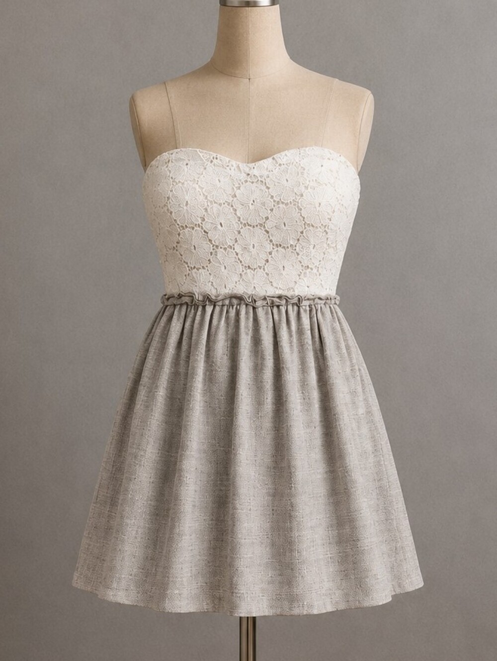 City Triangle Strapless Lace Baby Doll Dress Size 5